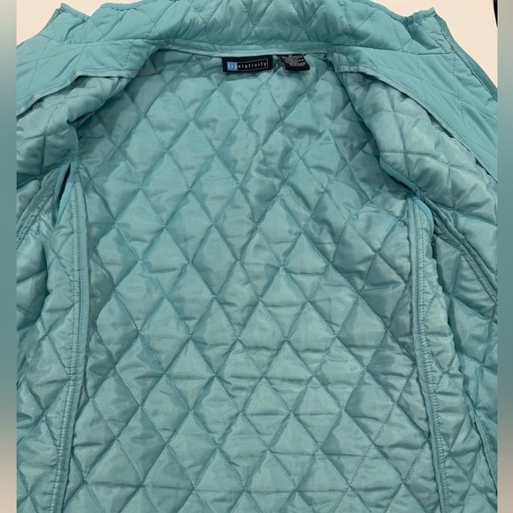 Relativity Women Full Zip Quilted Outerwear Vest Blue Size Medium - Picture 4 of 5